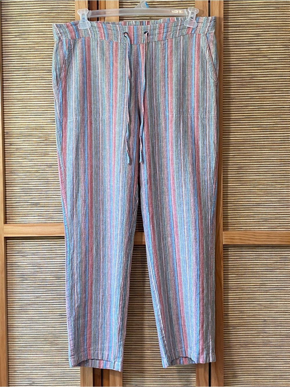 Striped drawstring pants size XL